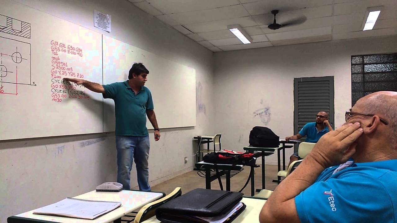 Programação de centro de usinagem- ciclo de furação comando Siemens