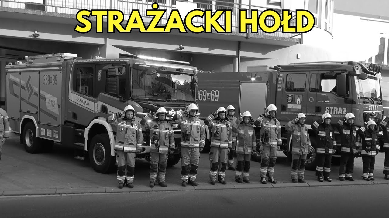 DWÓCH STRAŻAKÓW ZGINĘŁO W POŻARZE - OSP GĄBIN I POLICJA ODDAJĄ HOŁD 25.08.2024