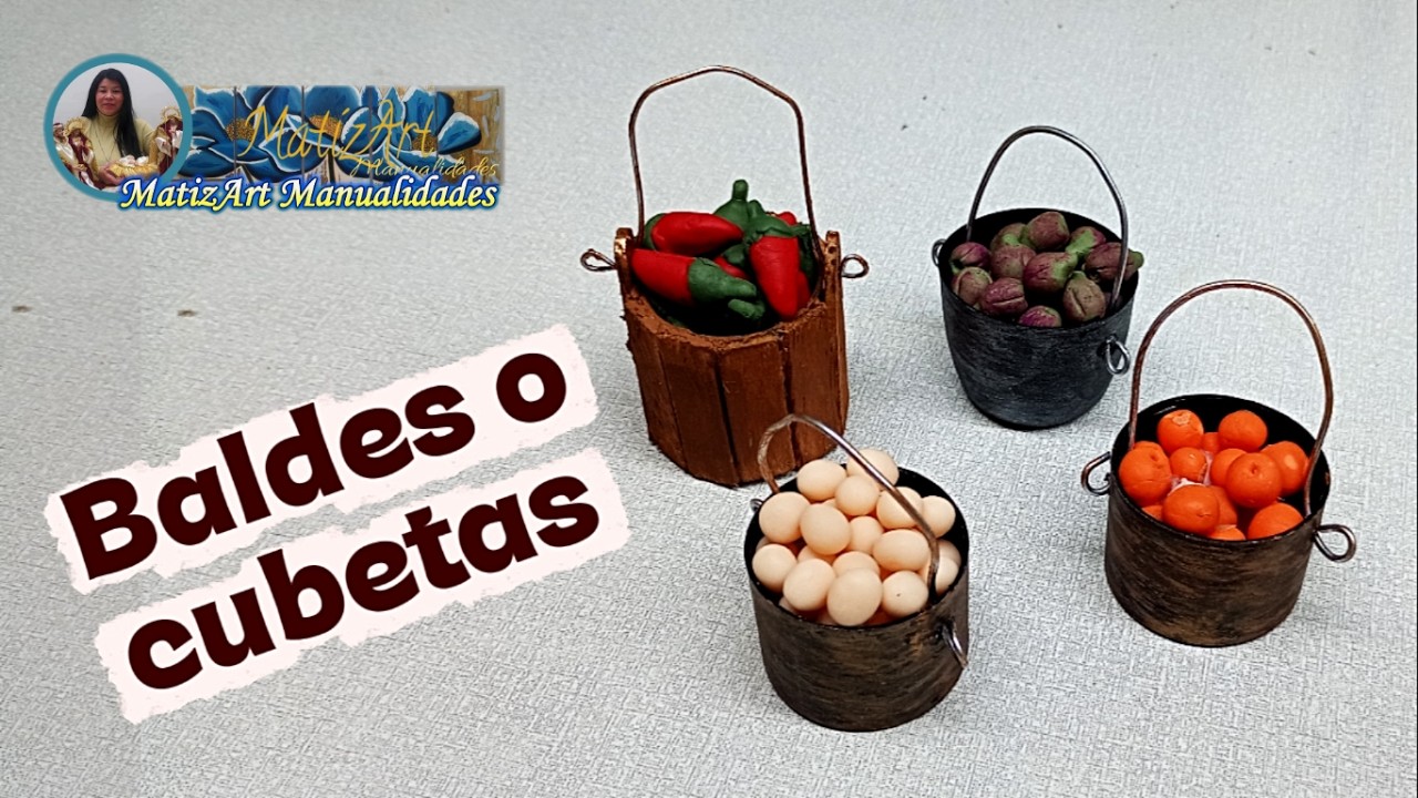 ❤️Cómo hacer BALDES MINIATURA para PESEBRES con TAPAS RECICLADAS /Belenes