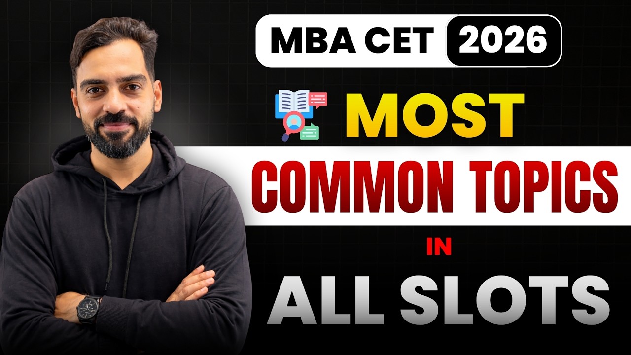 Most Repeated Topics  | MBA CET 2026 I Most Important Topics I Attempt 2 Strategy I