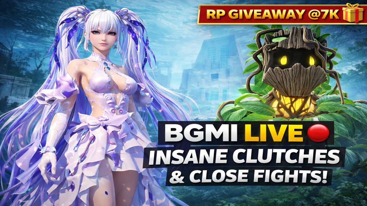 BGMI LIVE 🔴 Insane Clutches & Close Fights | RP Giveaway @7K 🎁