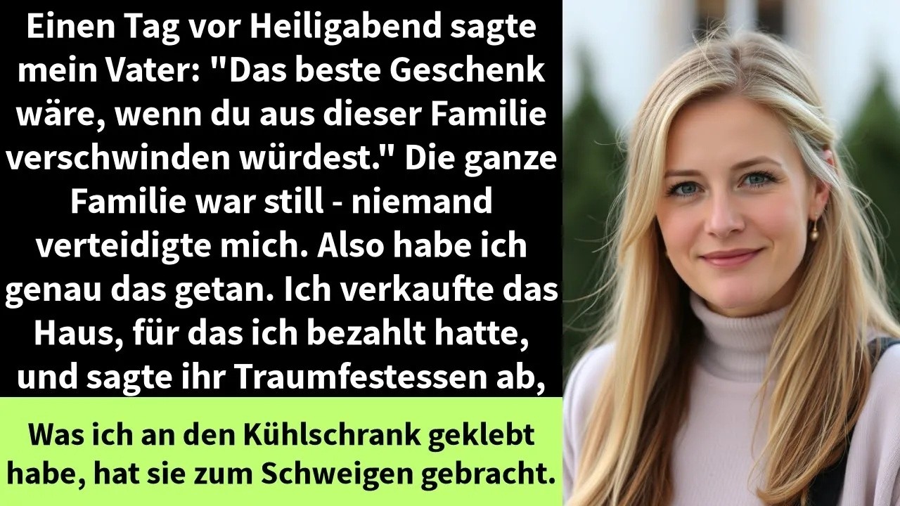 Einen Tag vor Heiligabend sagte mein Vater： ＂Das beste Geschenk wäre, wenn du aus dieser Familie