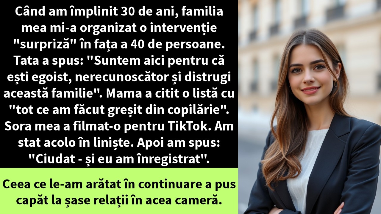 Când am împlinit 30 de ani, familia mea mi-a organizat o intervenție 