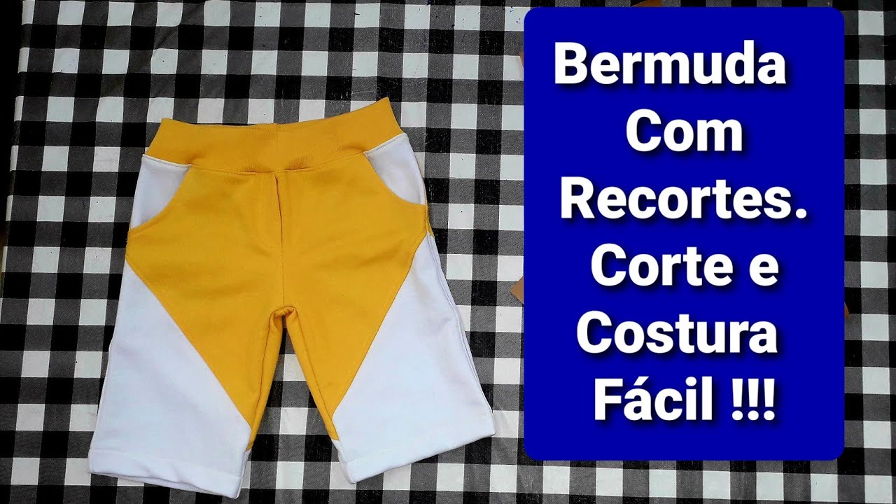 COMO fazer bermuda infantil... Corte e costura fácil fácil...