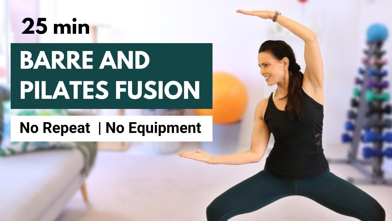 25-minutowy trening z masą ciała Barre i Pilates | Stojąc + Mata | Bez sprzętu | Spalanie n&oacute;g i p...