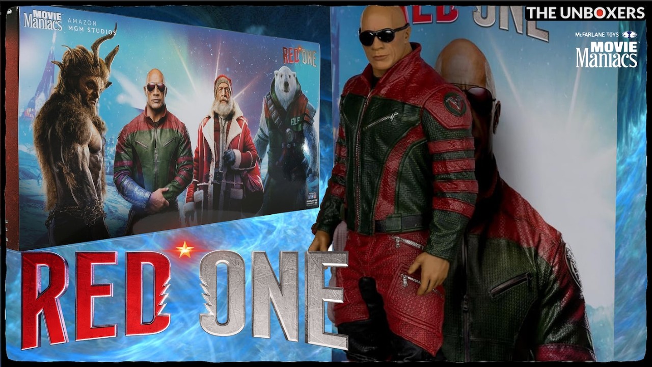 Набор из 4 фигурок Red One Movie Maniacs: Каллум Дрифт, Ник, Гарсия и Крампус, высота 6 дюймов, о...