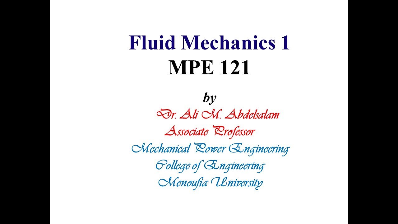 Lecture 15_Fluid Mechanics 1_Real Flow in Pipes