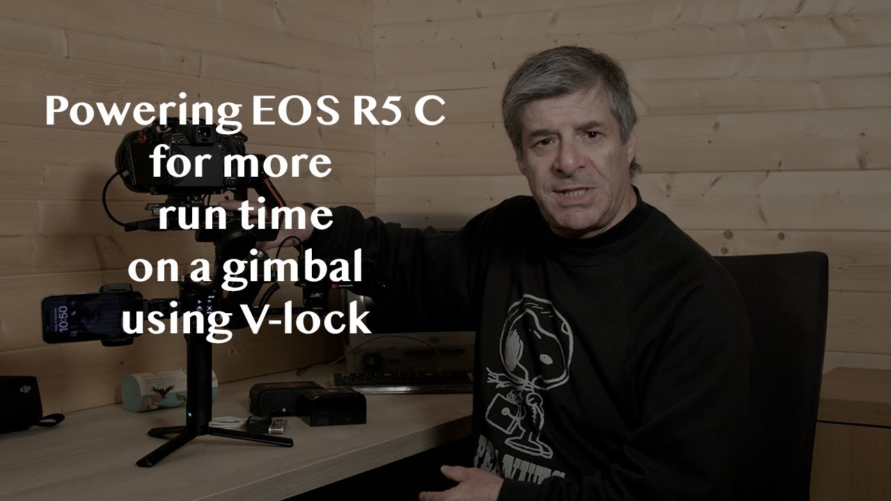 Powering Canon EOS R5 C with v-lock battery for longer run times