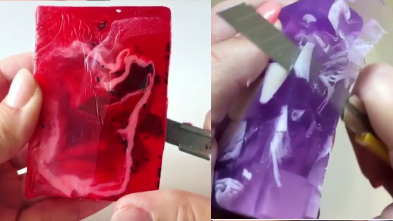 GLYCERIN SOAP CUTTING ASMR #6 | MOST SATISFYING VIDEO