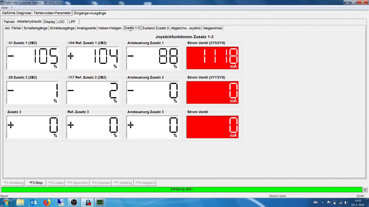 Testing a Linde 393 H30D with the Linde diagnostic program Pathfinder