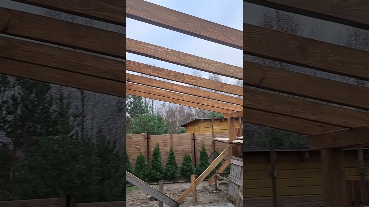 Zadaszenie tarasu z drewna konstrukcja zadaszenie wiata taras www.lilmil.pl