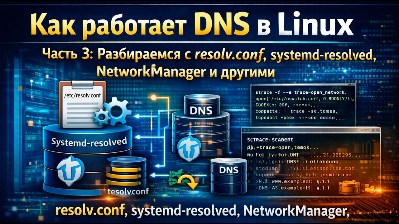 Как работает DNS в Linux. Часть 3:  Разбираемся с resolv.conf, systemd-resolved, NetworkManager