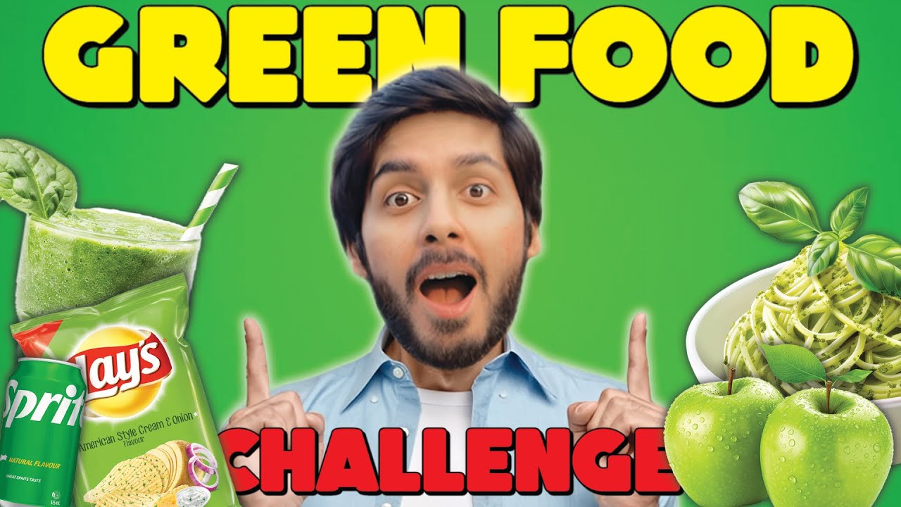 Eating only Green Color Food for 24 hours challenge
