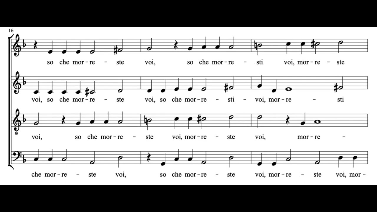 Morir non può mio cuore (M. Casulana) Score Animation