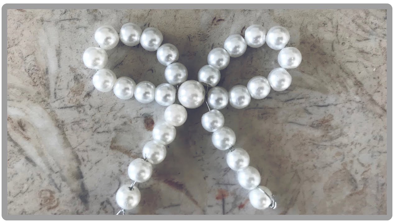 DIY Bow 🎀 How to make Bow with pearls beads- super Easy tutorial just in 2 minutes 😉