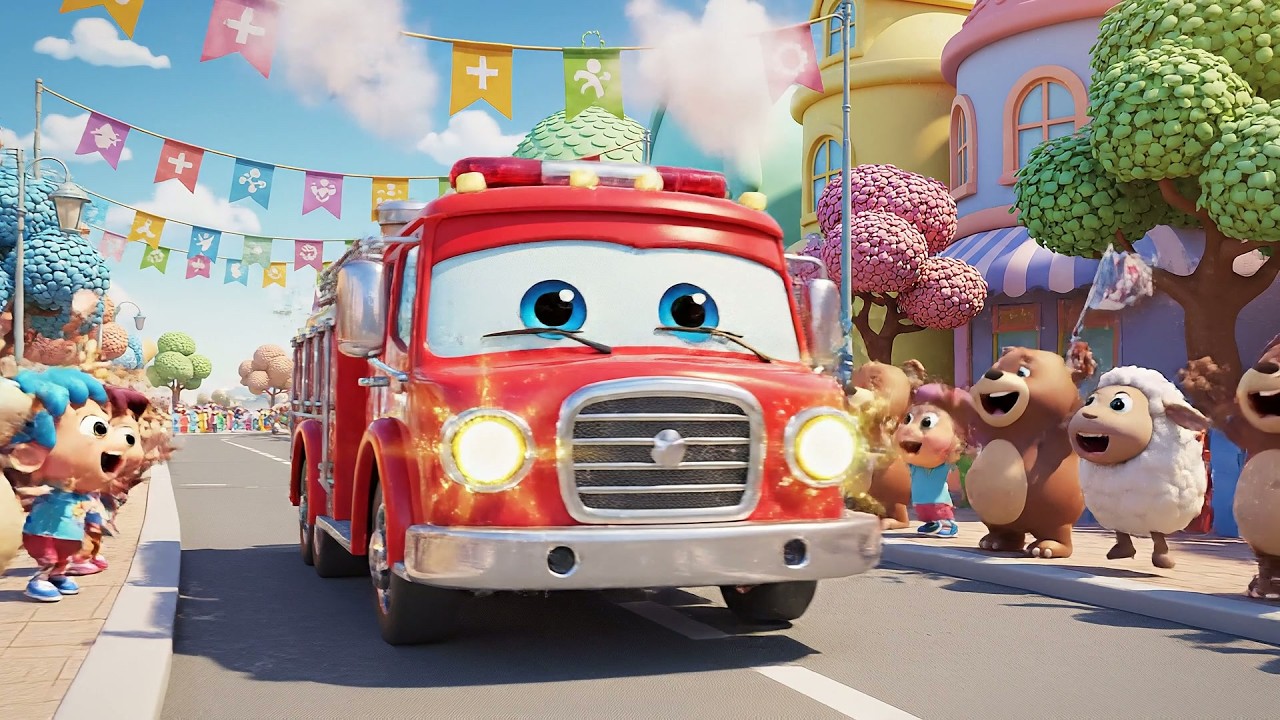 Happy Fire Engine Goes Woo Woo Woo | Heroic Rescue Song & Kids Rhymes