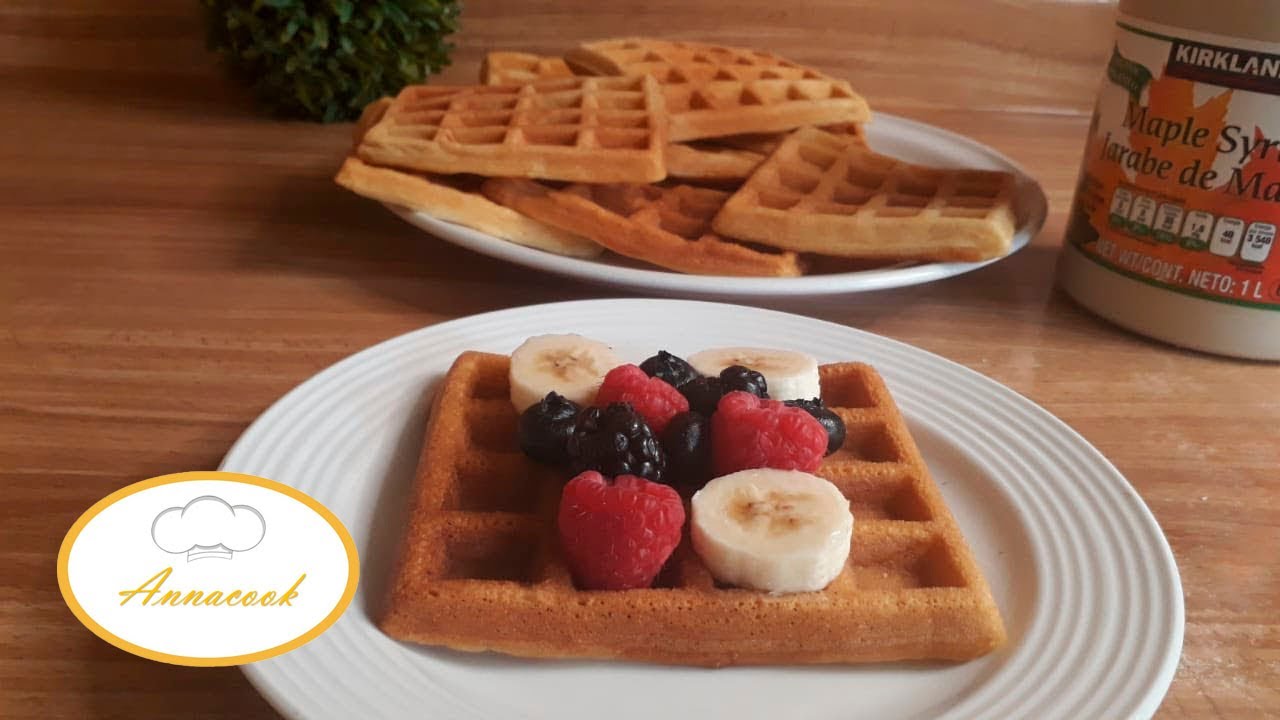 Como hacer waffles con fruta