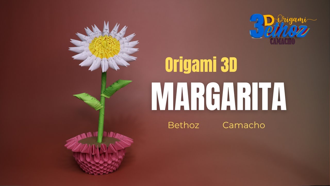 Cómo Hacer una Flor Margarita ❤️ en Origami 3D  -  Bethoz Camacho