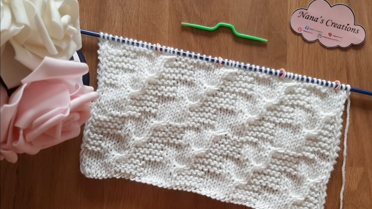 Motivo fantasia ai ferri n° 629 / Fancy knit stitch / Punto fantasia a dos agujas