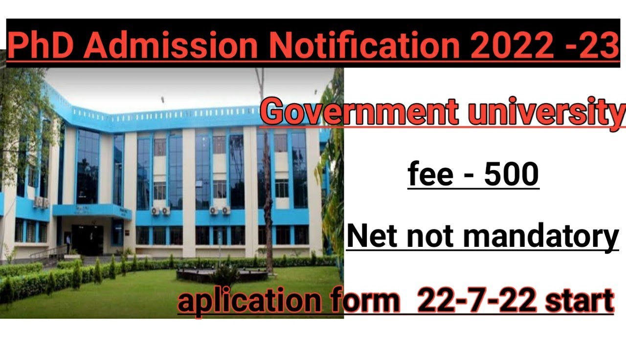 PhD Admission Notification 2022-23 / government university / vu /bn#latestphdadmission2022-23
