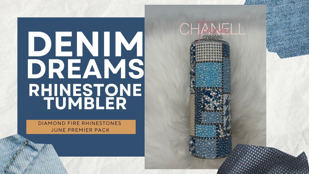 DIY Denim Patch Rhinestone Tumbler ✨ Using June’s Premier Pack!