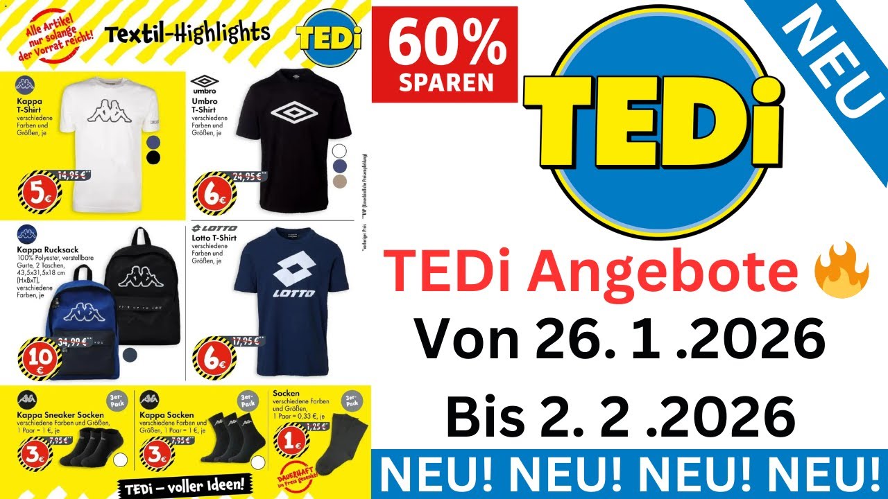 🔥 TEDi Angebote diese Woche ✅ Prospekt G&uuml;ltig Ab 26.1.2026 bis 2.2.2026 | Top Deals
