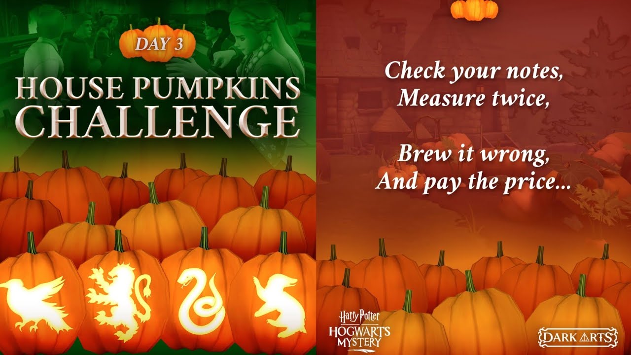 House Pumpkins Challenge Day 3 Harry Potter Hogwarts Mystery