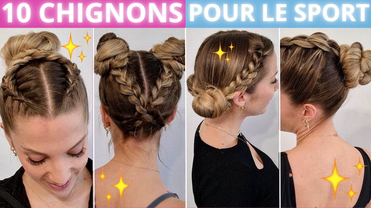 10 COIFFURE CHEVEUX LONG DE SPORT 💦 Heatless coiffure cheveux longs ⚽Coiffure pour aller a la salle