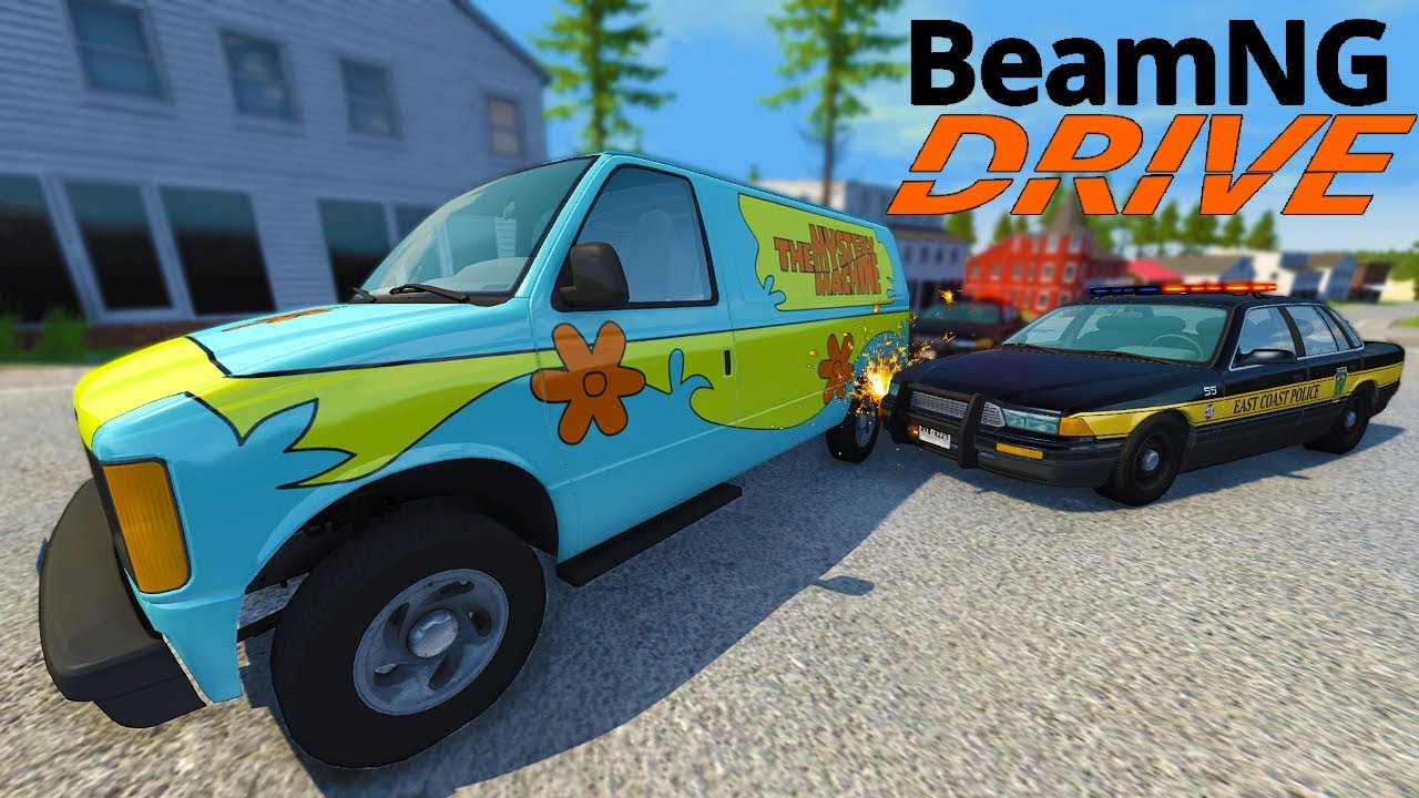 Insane Mystery Machine Police Chase & Escape! - BeamNG Gameplay & Crashes - Cop Escape