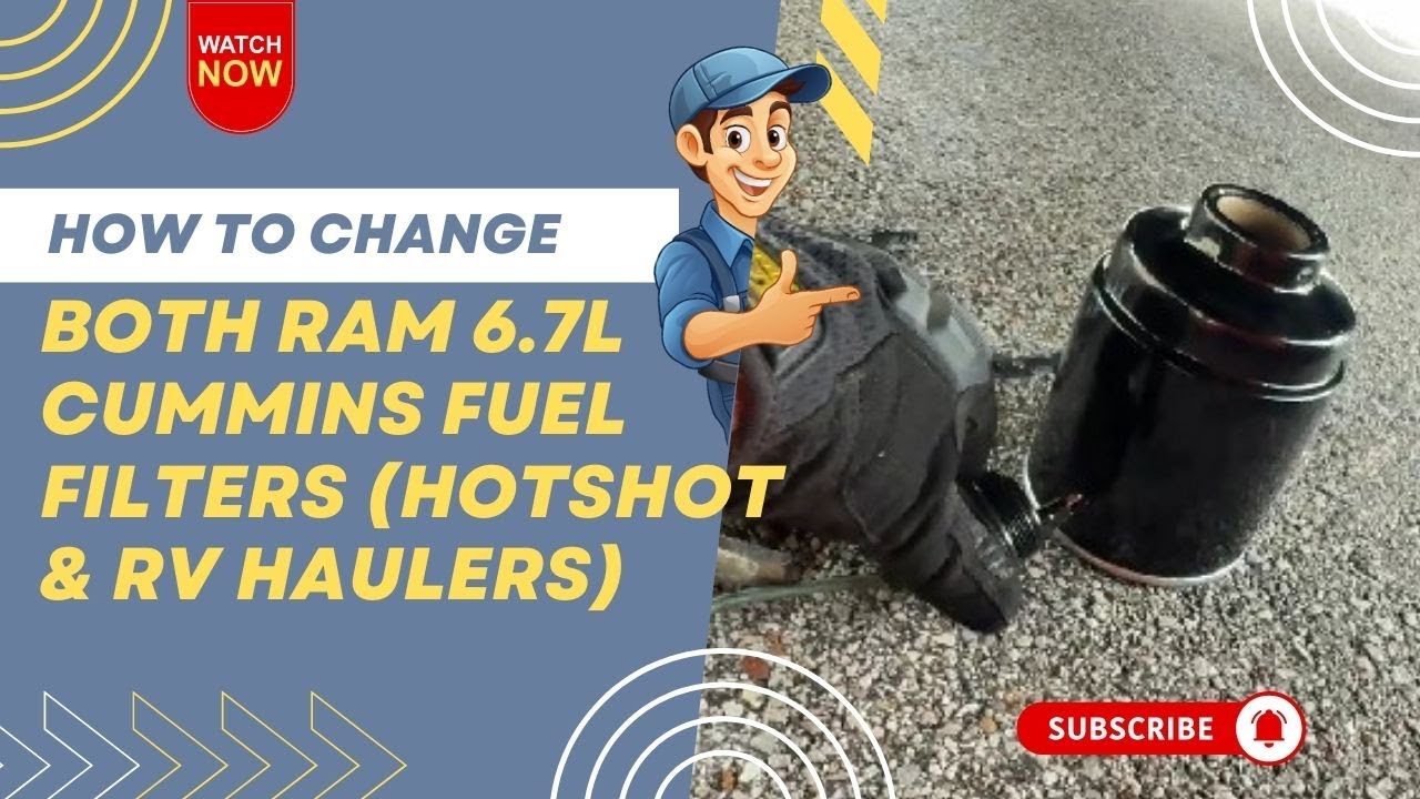 Как заменить топливные фильтры на обоих двигателях RAM 6.7L Cummins (для хотшот и автодомов) #Uni...