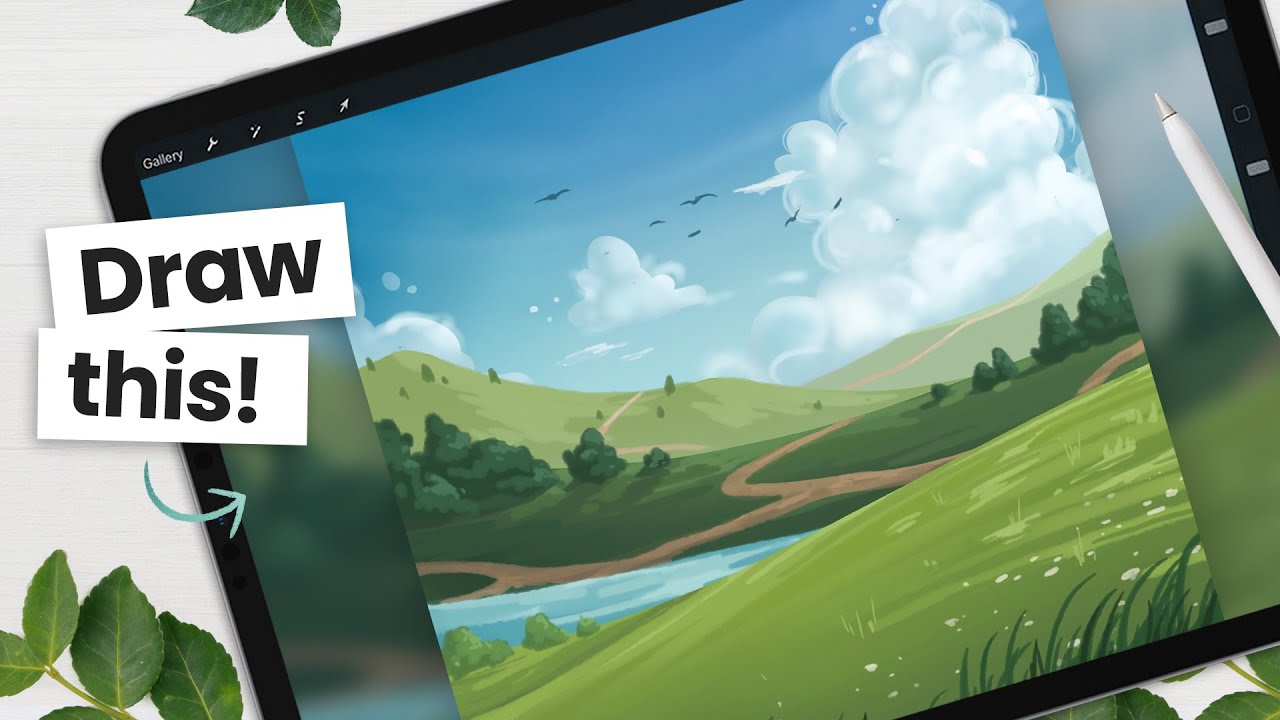 How To Draw Painterly Landscapes • Only 1 Brush!