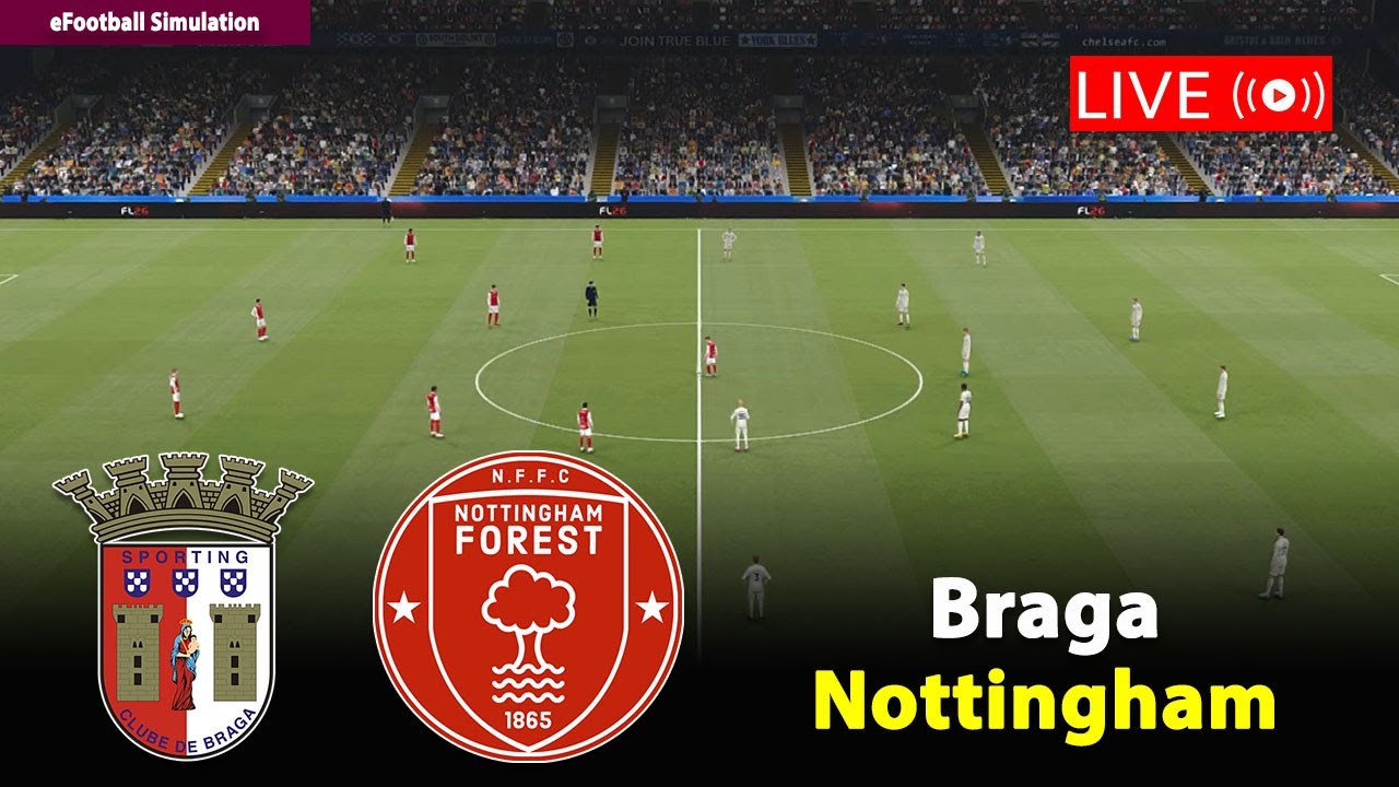 🔴Live- Braga vs Nottingham | EUROPA League 2025/26 Match | PES21 Game Simulation