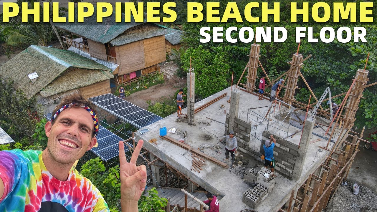 PHILIPPINES BEACH HOUSE BUILDING - Second Floor and Concrete Stairs (Davao Land)