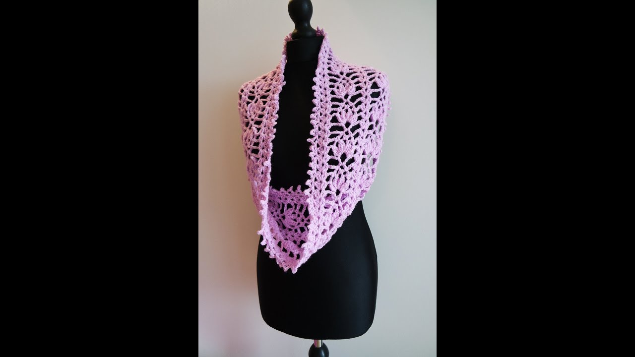 how to crochet pineapple cowl scarf