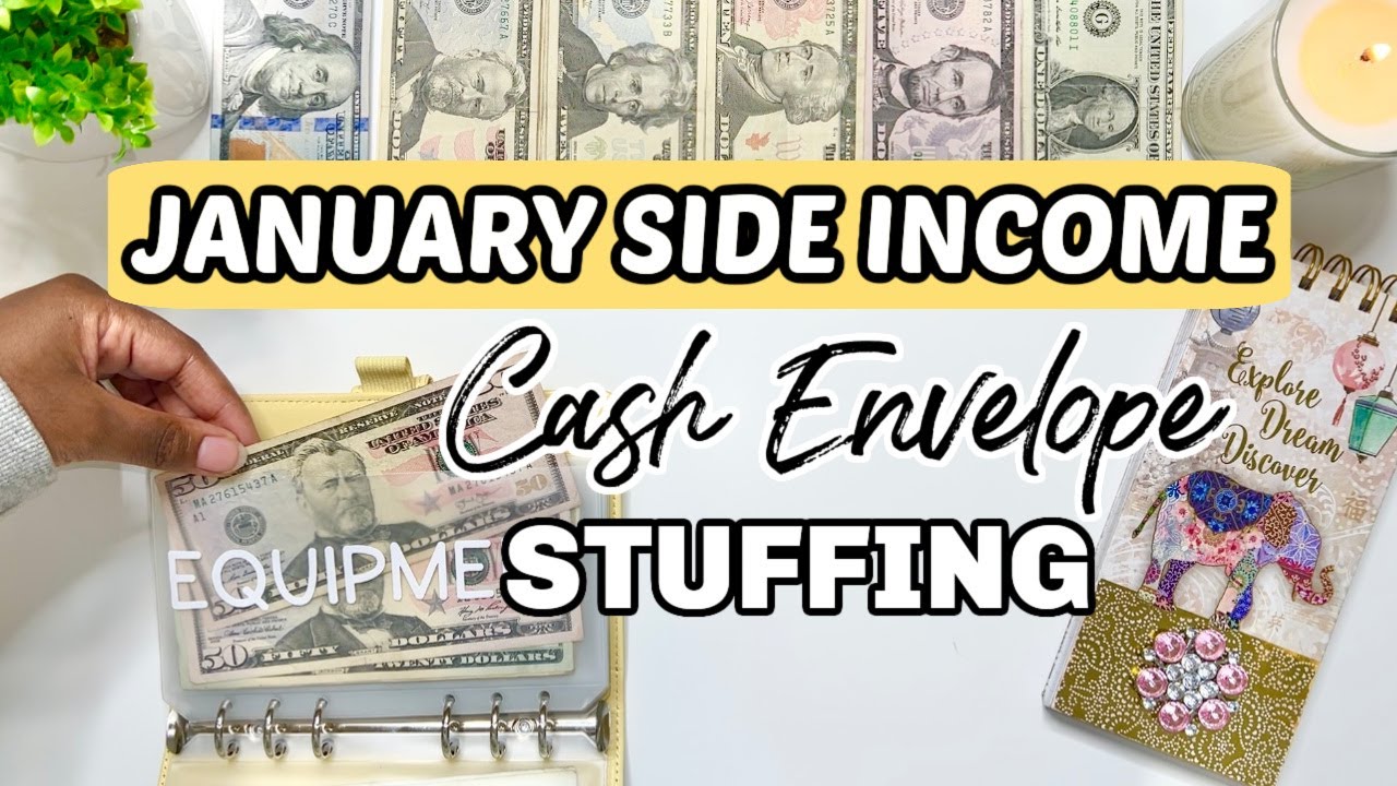 JANUARY 2024 SIDE INCOME | CASH ENVELOPE STUFFING | VARIABLE INCOME | BUDGET WITH ME | MONETS MONEY