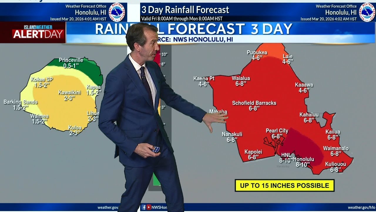 Weekend Island Weather | More rain moving into Oahu as flood warnings remain in effect