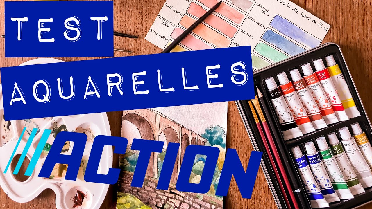Aquarelles en tubes ACTION : unboxing, swatch et tests - Matériel pour commencer l'aquarelle