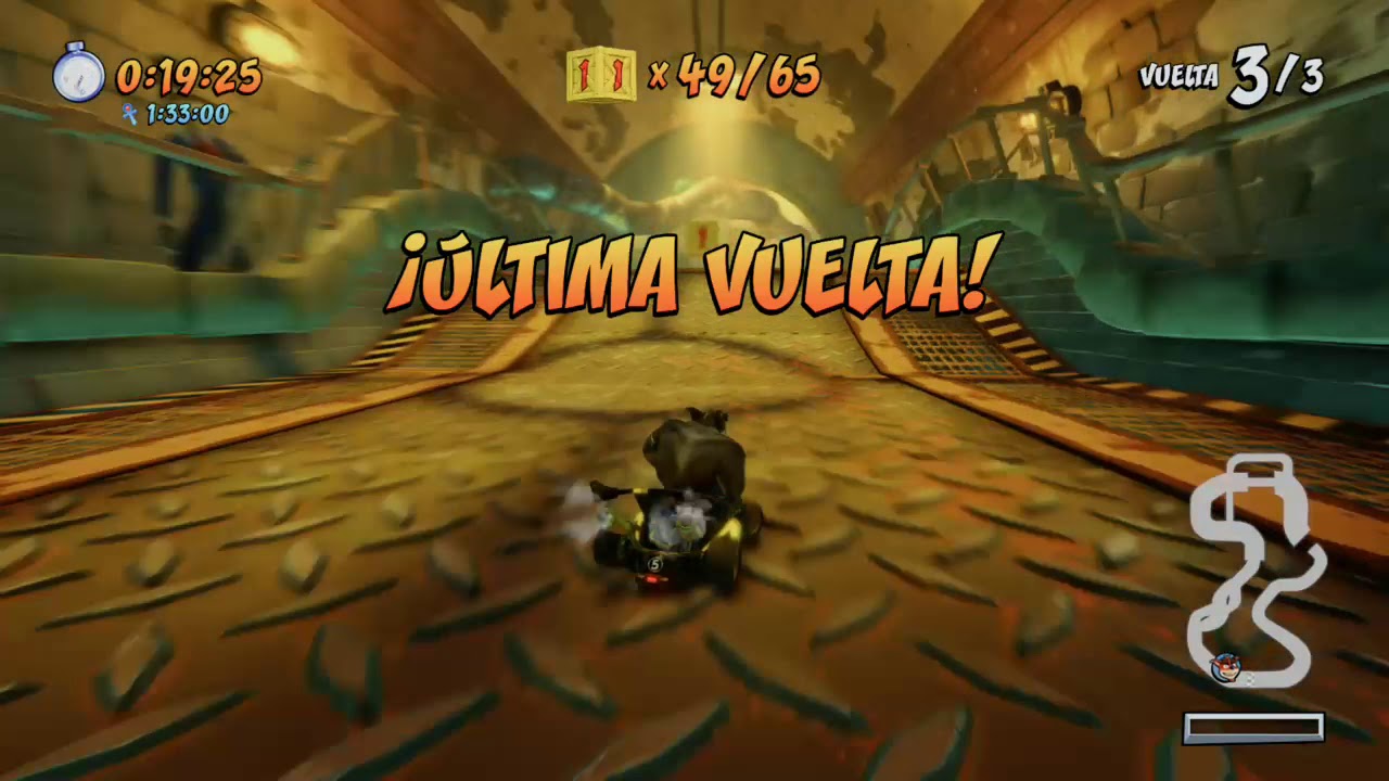 Desafio de cajas completo / Carrera por la reliquia - Pista Cloaca Xx Crash Team Racing Nitro Fueled
