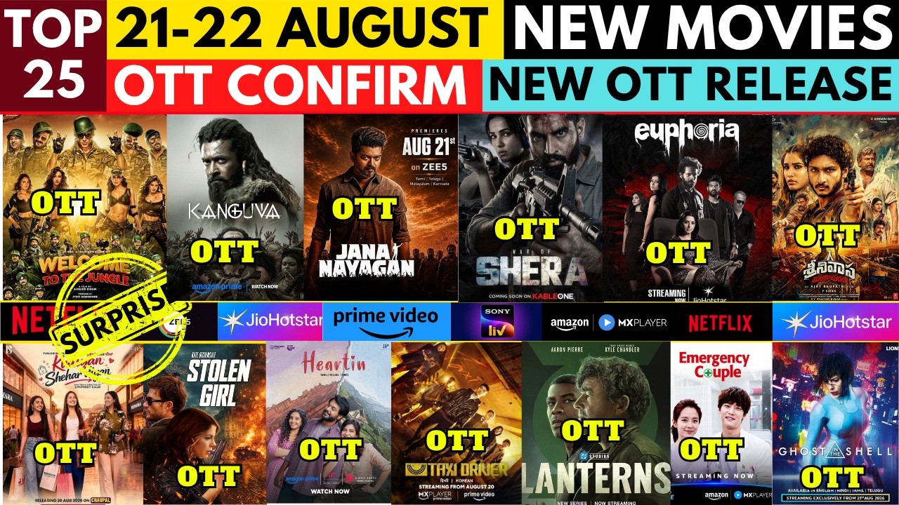 OTT Release Movies This Week 21 - 22 AUGUST I New Movies on OTT I New on Netflix I New on PrimeVideo