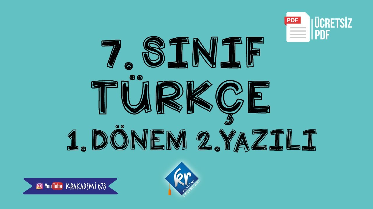 YAZILIDAN 100 İSTEYENLER BURAYA! 7. Sınıf Türkçe 1.Dönem 2.Yazılıya Hazırlık | #2023 | Ücretsiz PDF