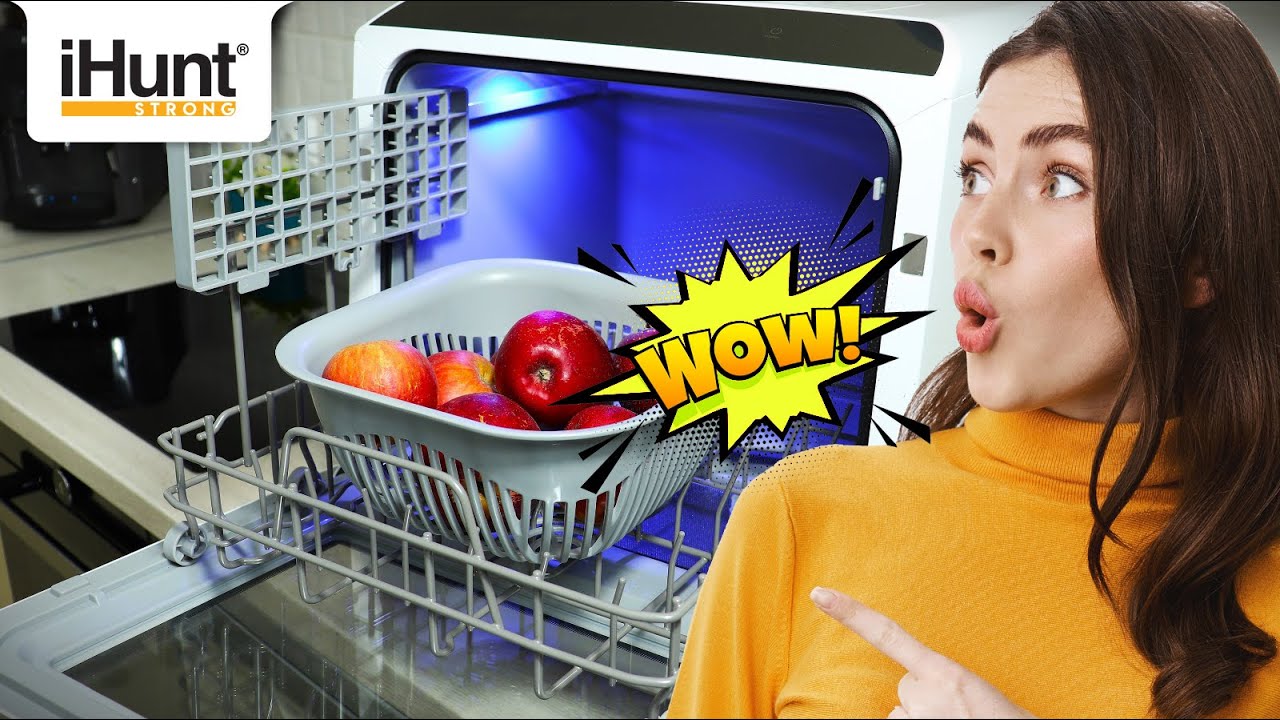 iHunt BRO: Secretul curățeniei fără efort! Mașină de spălat vase perfectă pentru spații mici!
