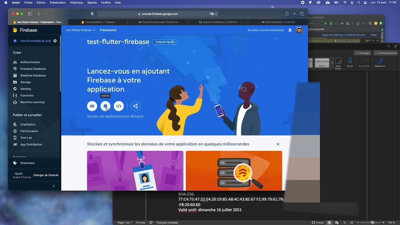 Flutter + Firebase : création du projet et config IOS et Android