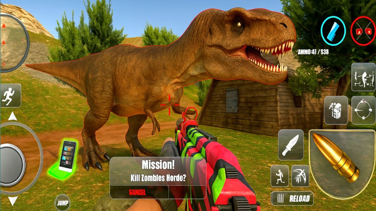 Dinosaur Shooting Game – Dinosaur Hunter Game – Android Gameplay