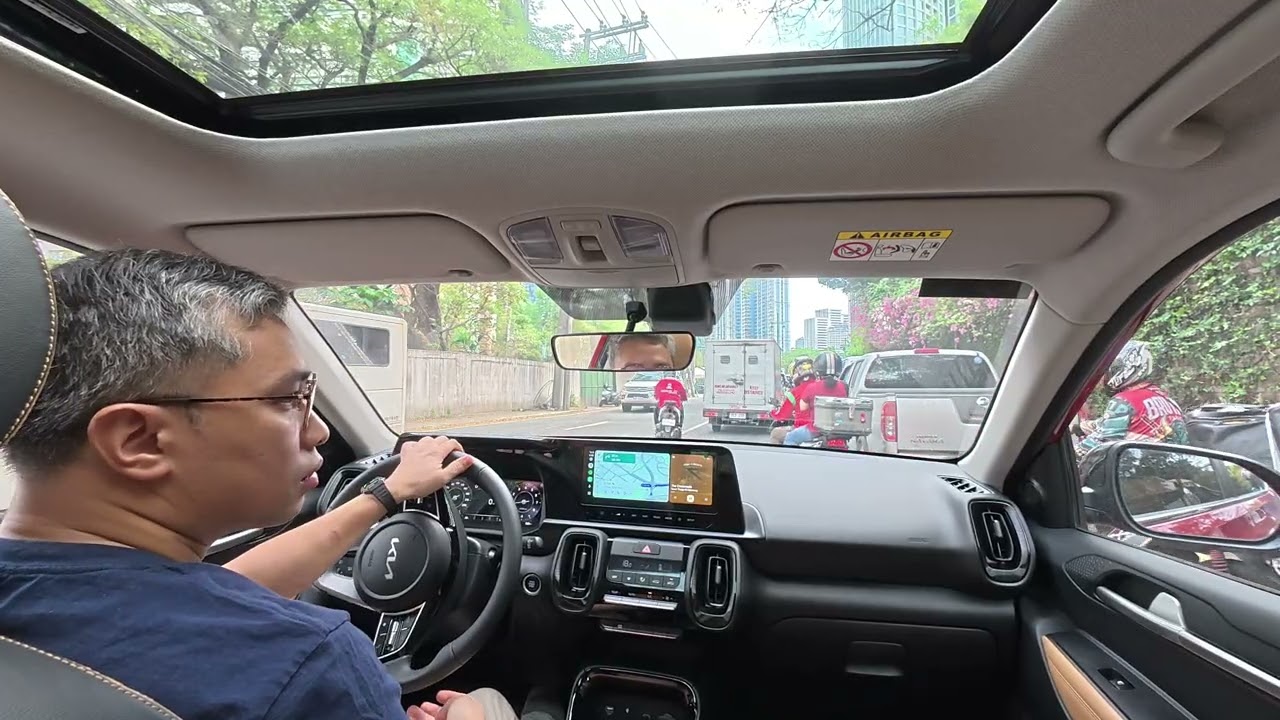 Sitting in traffic on the way to work