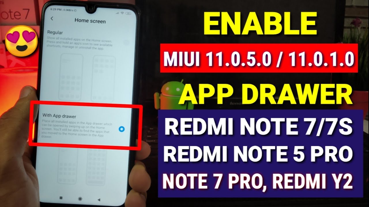 How to enable app drawer in Miui 11 | Redmi note 7 Miui 11.0.5.0 | Redmi note 5 Pro, Redmi Y2