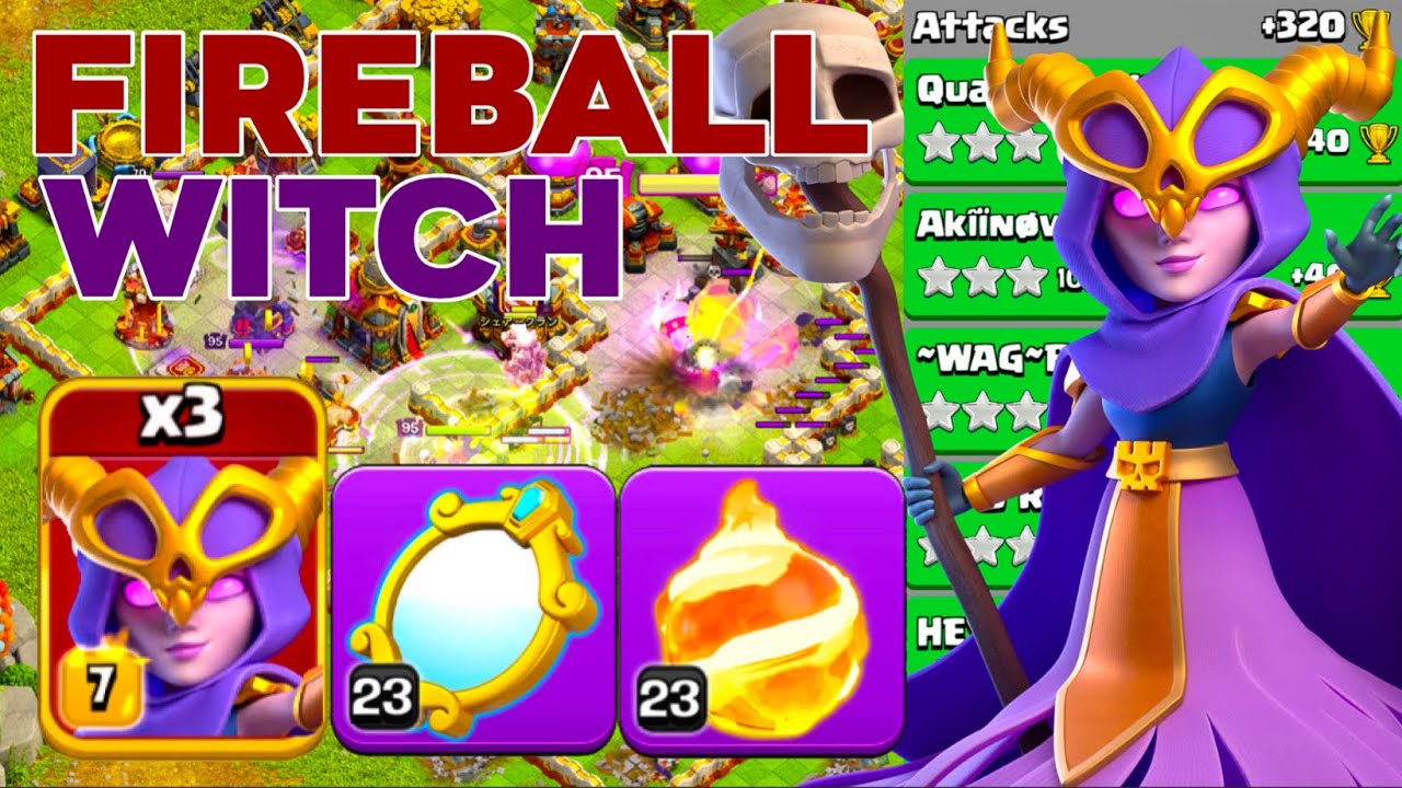 Super Powerful: TH16 Warden Fireball + Druid Super Witch Smash Legend League Attacks!