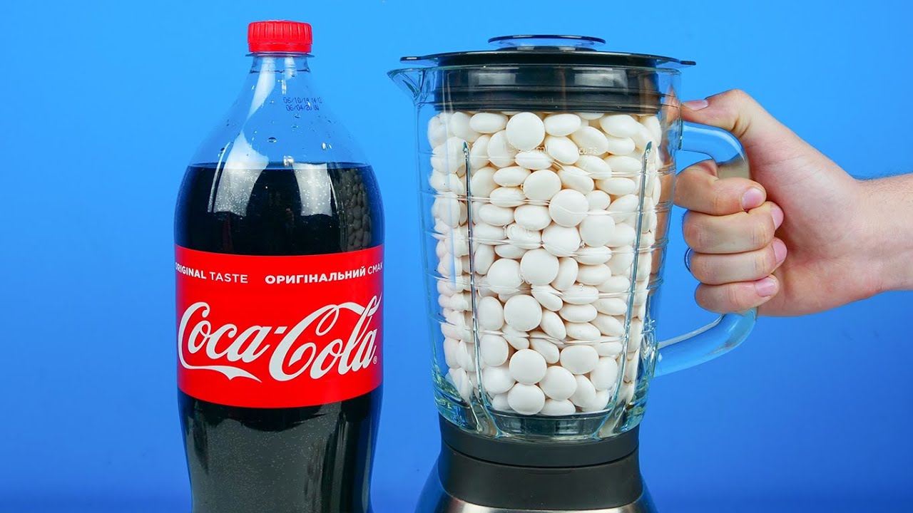 A lot of Mentos and Cola inside Liquidizer !