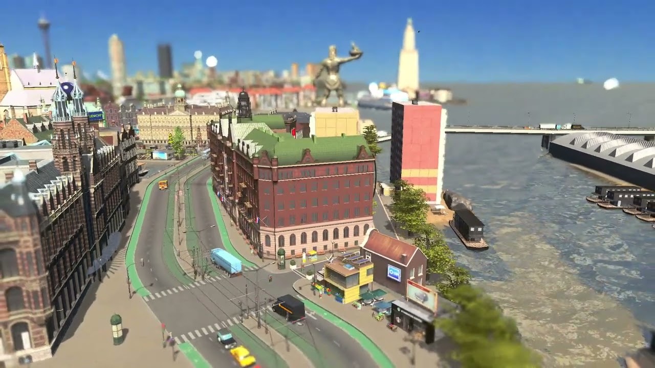 Cities Skylines   Euroland   Amsterdam  Relaxing images of the Amsterdam themed city in Euroland Dam
