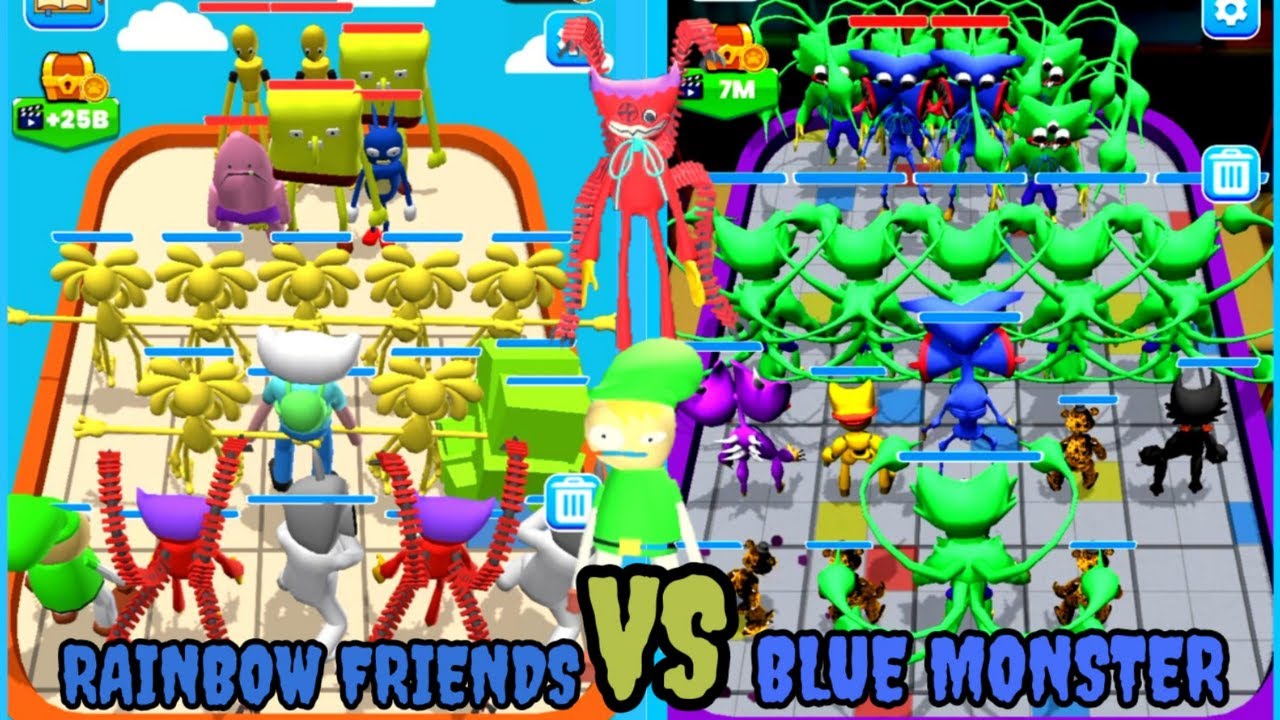 Merge Master Blue Monster vs Merge Master Rainbow Friends Fight Android Gameplay Part 2