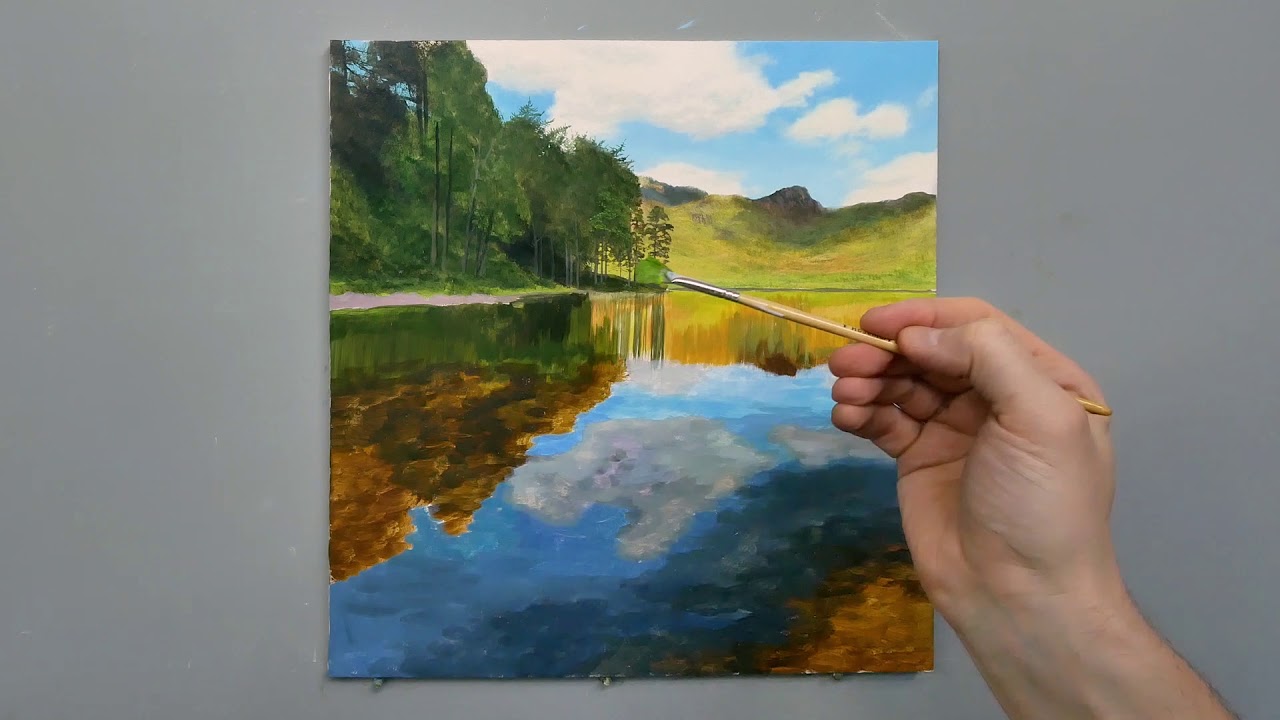 #124 Painting A Shallow Lake | Time Lapse